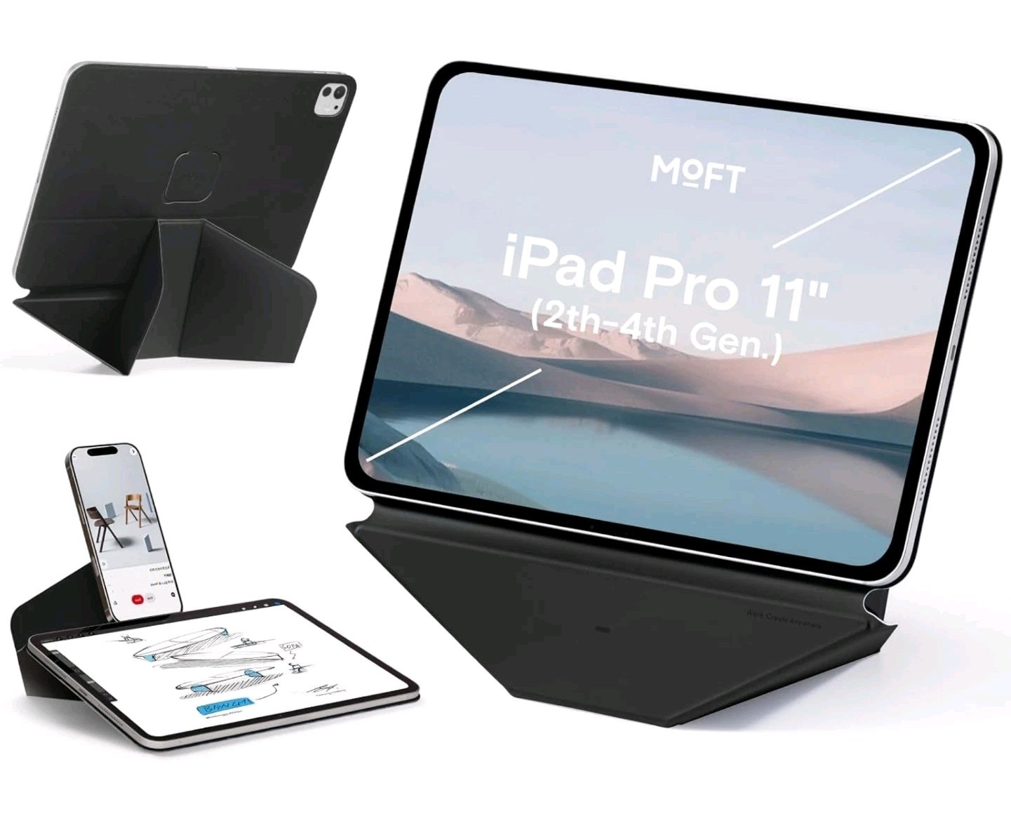 MOFT Dynamic Folio Tablet Stand for Desk Compatible with iPad Pro 11- inch