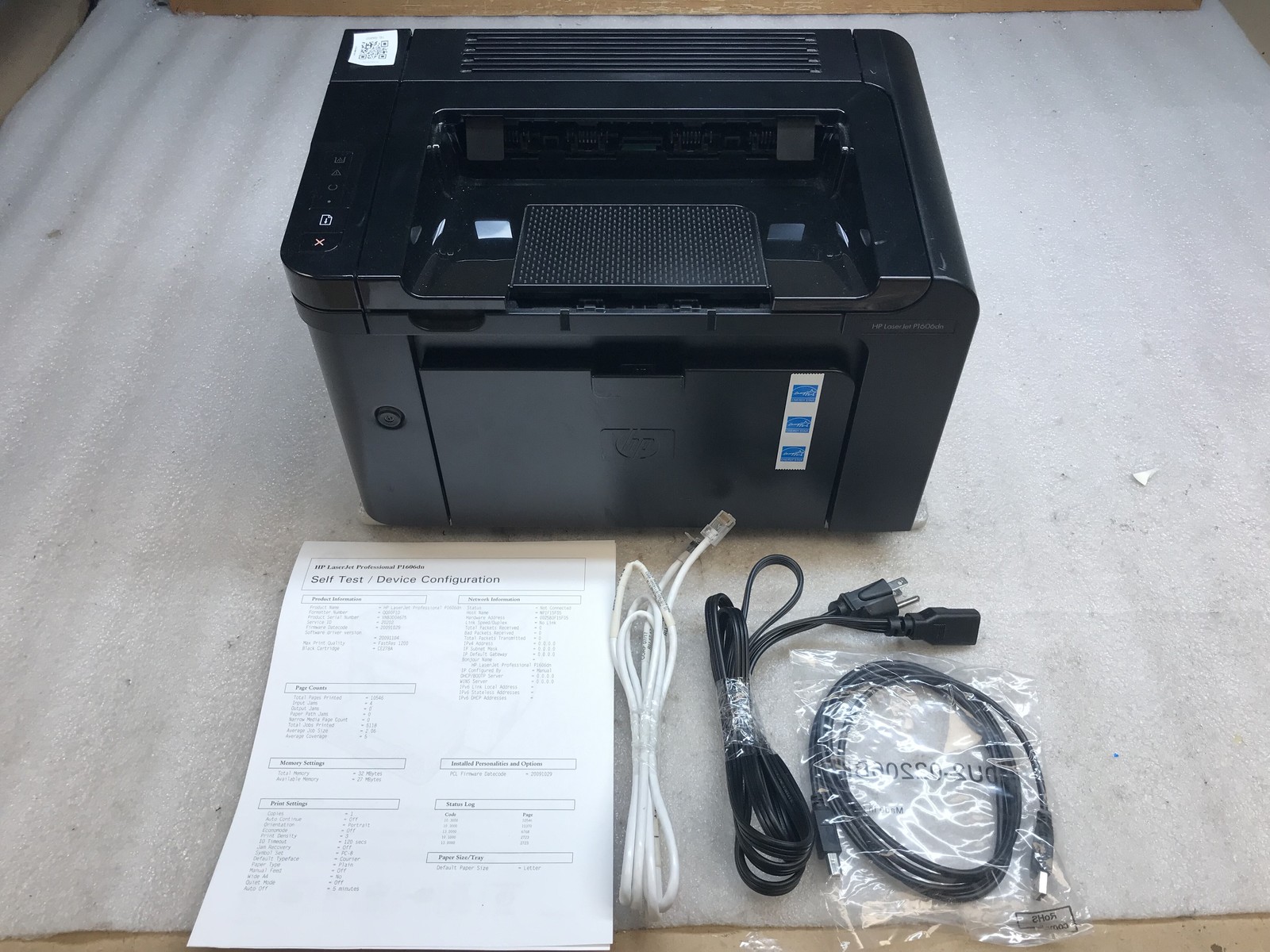 HP LaserJet Pro P1606dn Monochrome Laser Printer 10K pages - Tested - W/ Toner