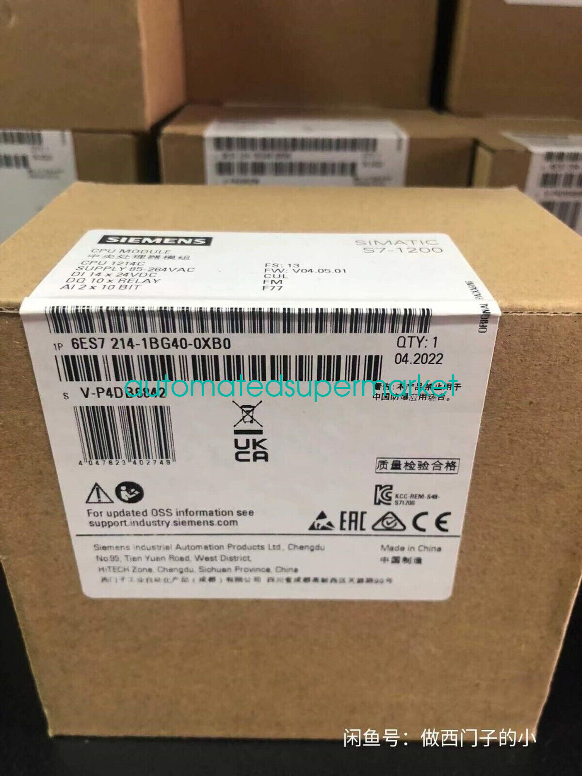 1PC New Siemens 6ES7214-1BG40-0XB0 module Shipping by DHL/FedEX