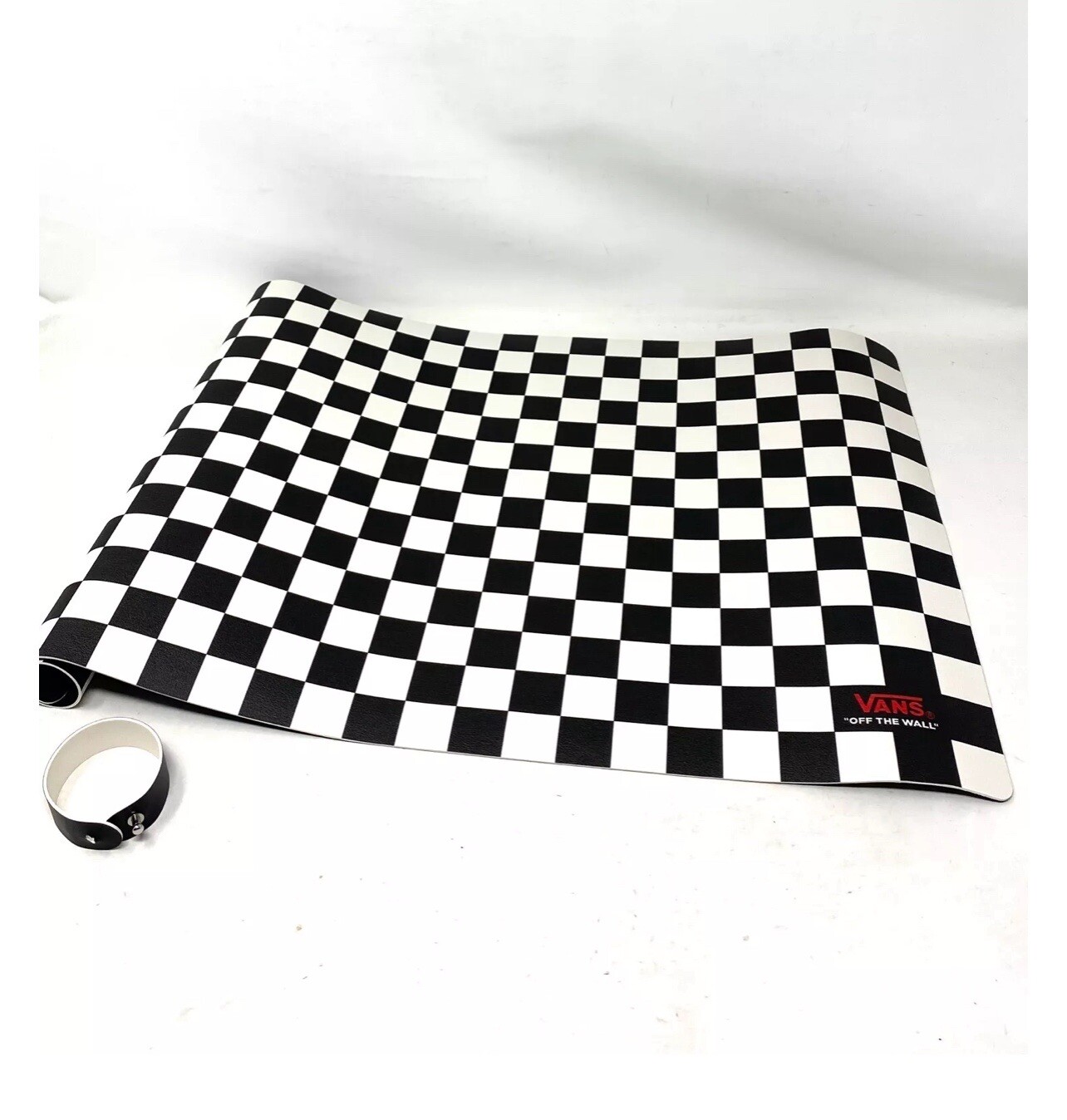 Vans Off The Wall Checkered Desk Mat Mouse Pad 24” x 14” faux leather New Black