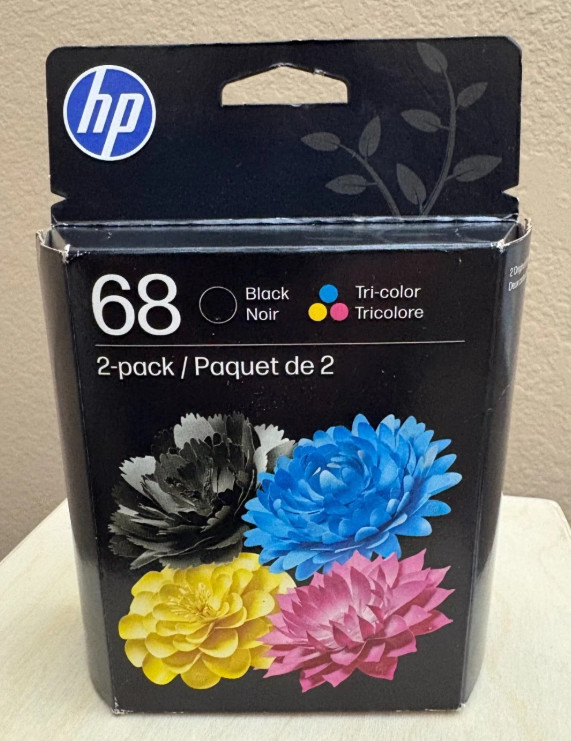 HP 68 Black Tri-Color Ink Cartridge Set 6L6S2TN 7FP20TN 7FP21TN Exp 2028 Genuine