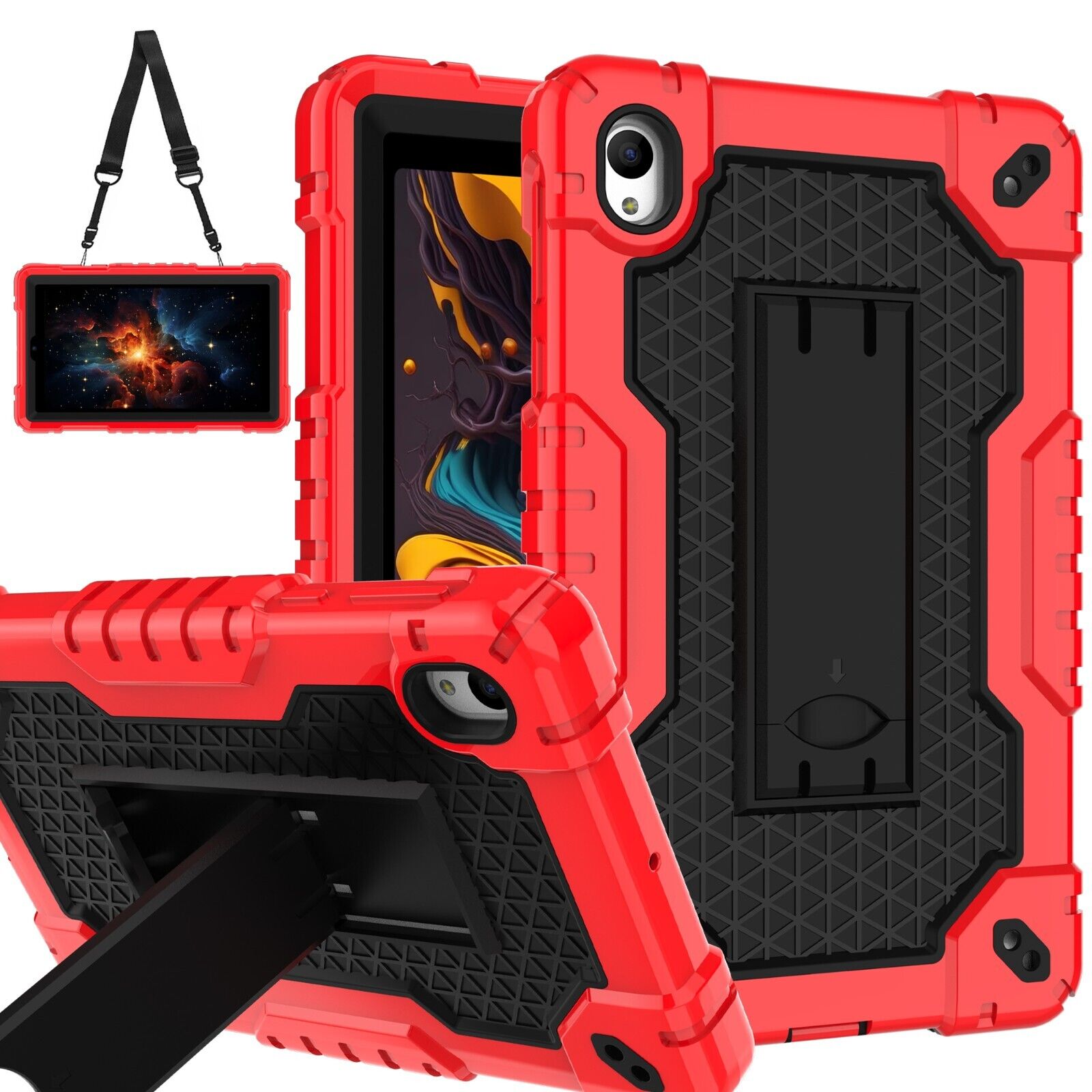 For Walmart Onn 7/8 8inch Gen4 2024 Case Built Strap Kickstand+Screen Protector