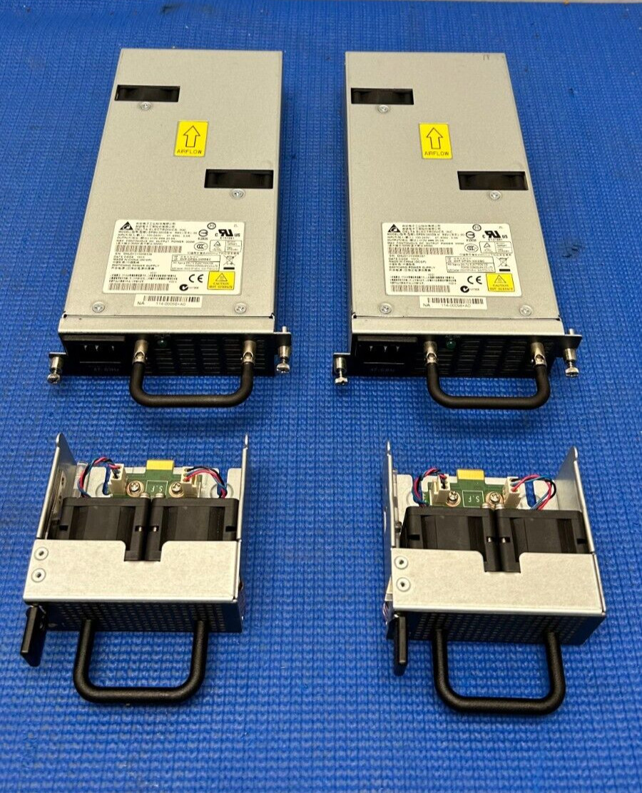 DELTA ELECTRONICS DPSN-300DB POWER SUPPLIES (QTY 2) + (2) NetApp 441-00033 FANS