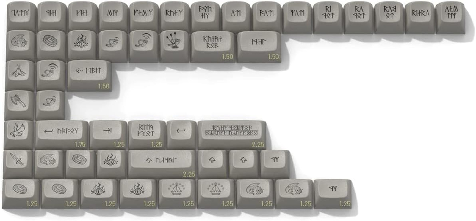 the Lord of the Rings MT3 Dwarvish Keycap Set, PBT Hi-Profile, Cherry MX Style K