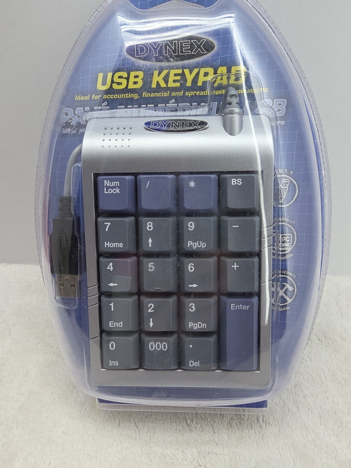 DYNEX Sliver USB Numeric Keypad Accounting, Financial, Spreadsheet Applications