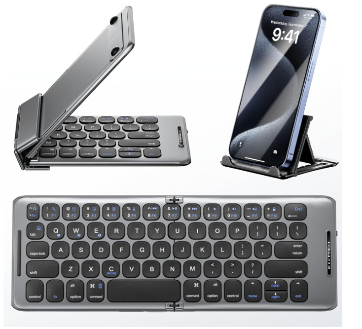 Foldable Bluetooth Keyboard with Stand - Portable & Rechargeable - B088