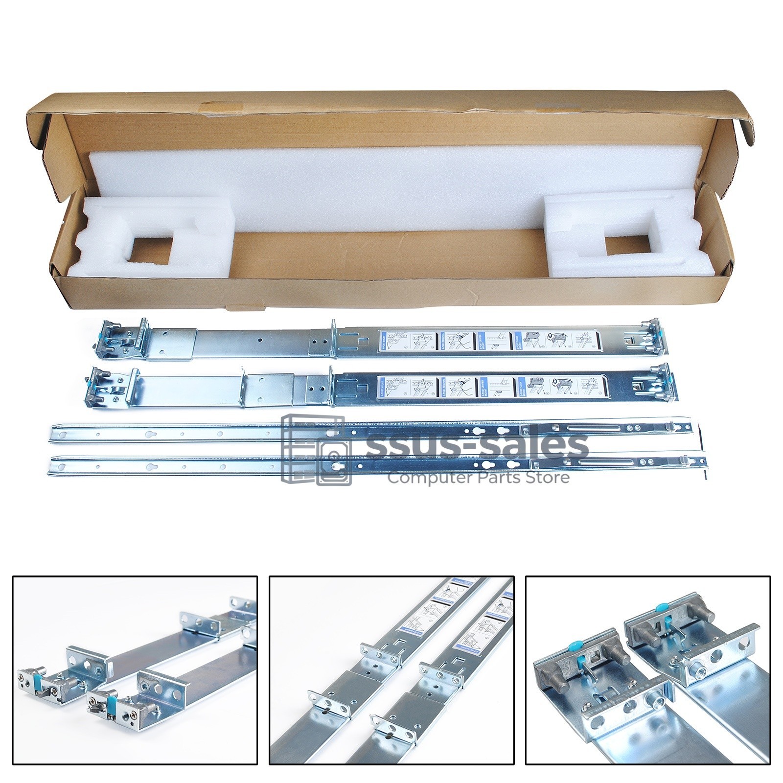 1U Static Ready Rail Kit For Dell R320 R330 R440 R620 R640 Server 053D7M D419M
