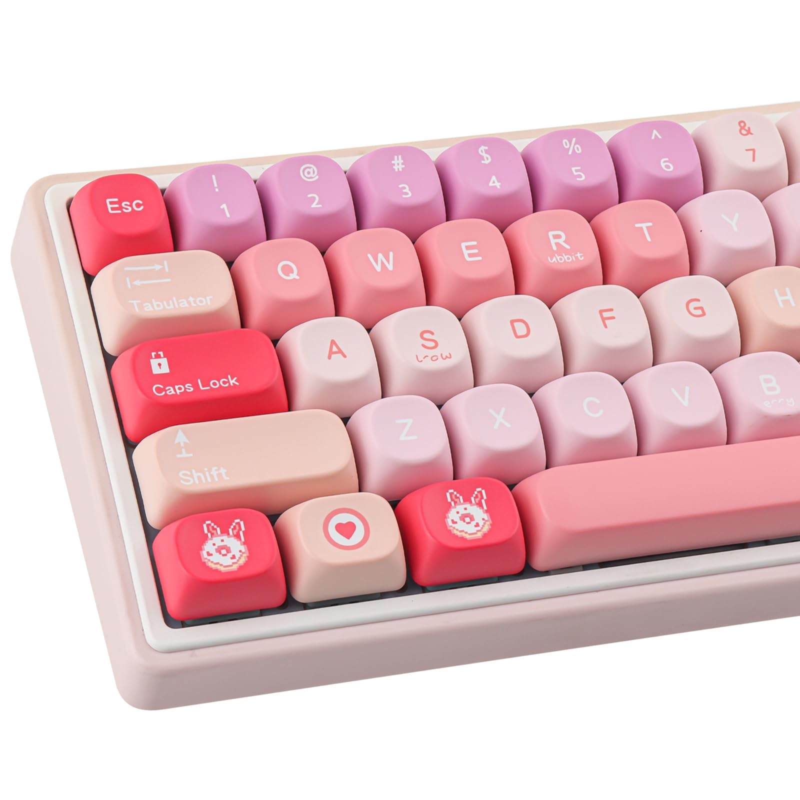 131 PCS PBT Keycaps MOA Profile Creamy Bunny Custom Mechanical Keyboard Set
