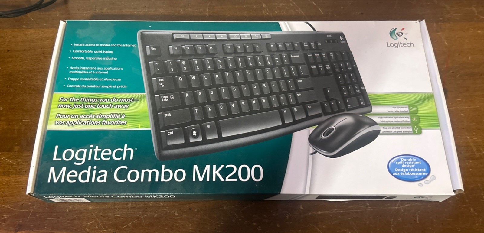 Logitech MK200 Media USB Wired Keyboard 920-002714 BLACK NEW NO MOUSE FAST SHIP