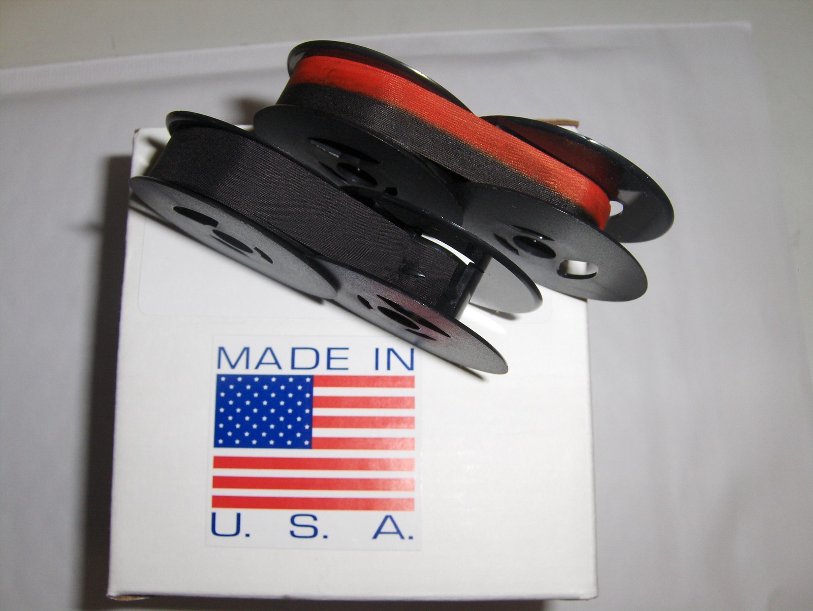 Smith Corona Space-O-Matic Typewriter Ribbon 2 Pack - (1) Black + (1) Black/ Red