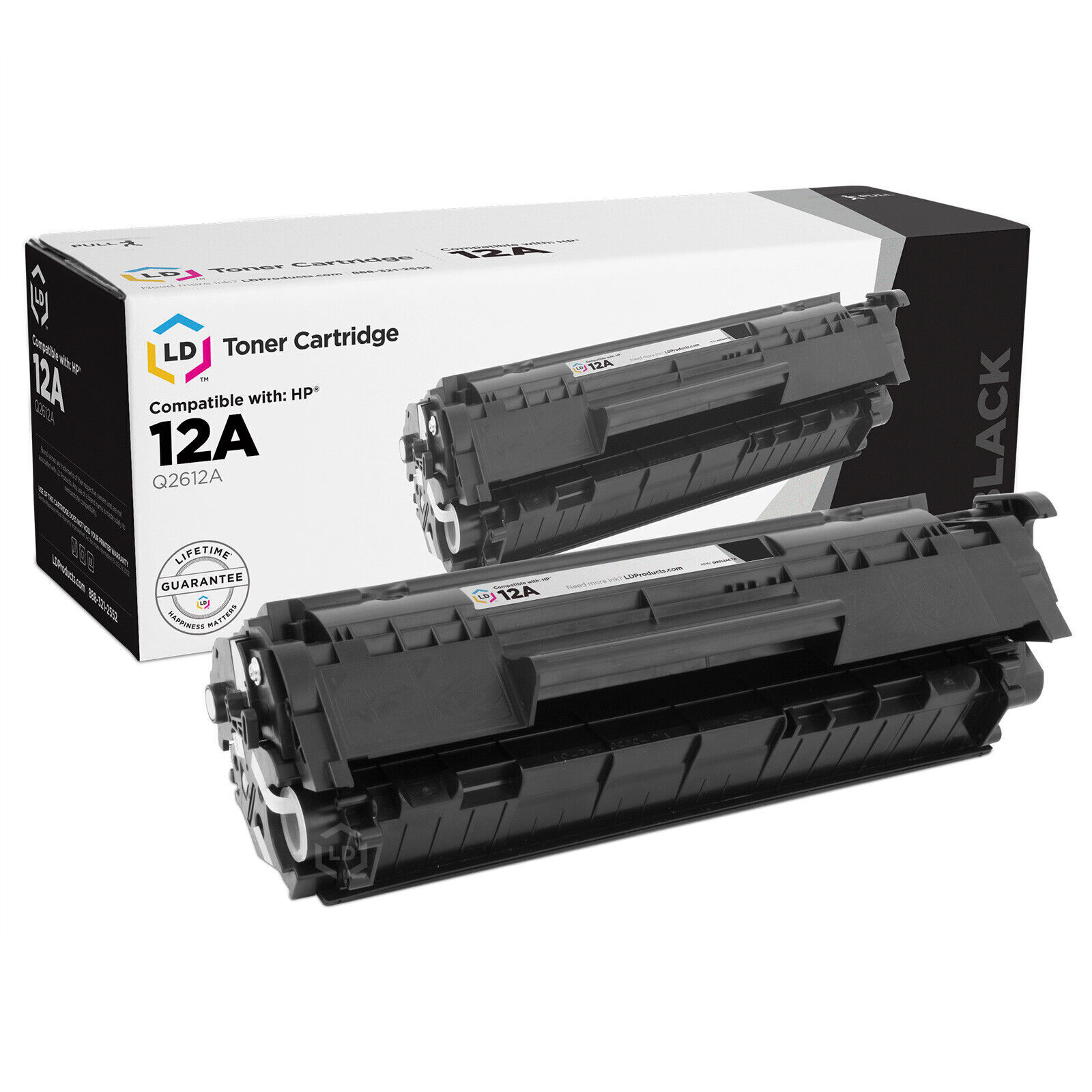 LD Products Compatible Replacement for HP Q2612A 12A Black Toner Cartridge