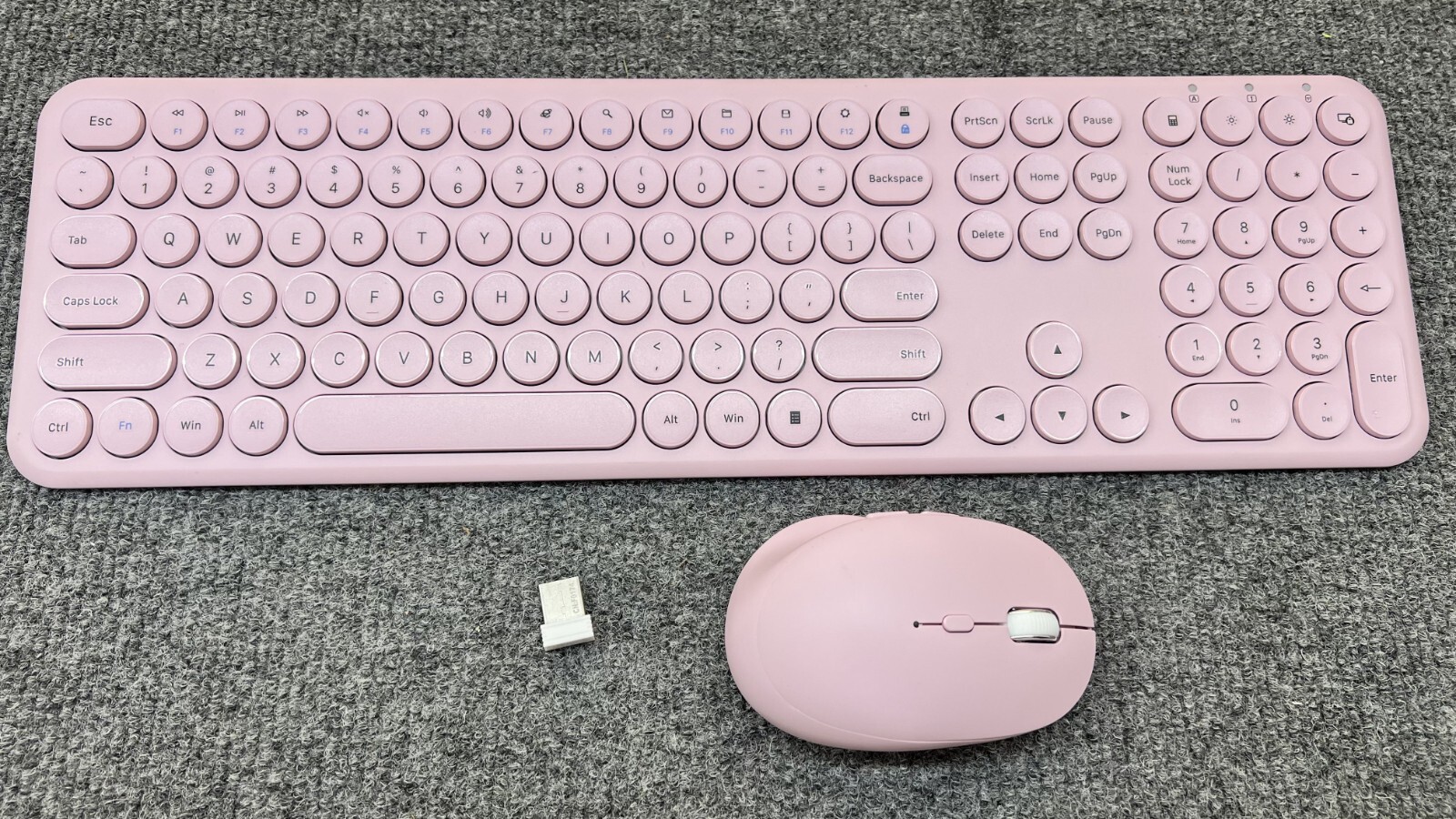 Wireless Keyboard Mouse Combo - 2.4Ghz Aesthetic Quiet Pink Keyboard and Mouse