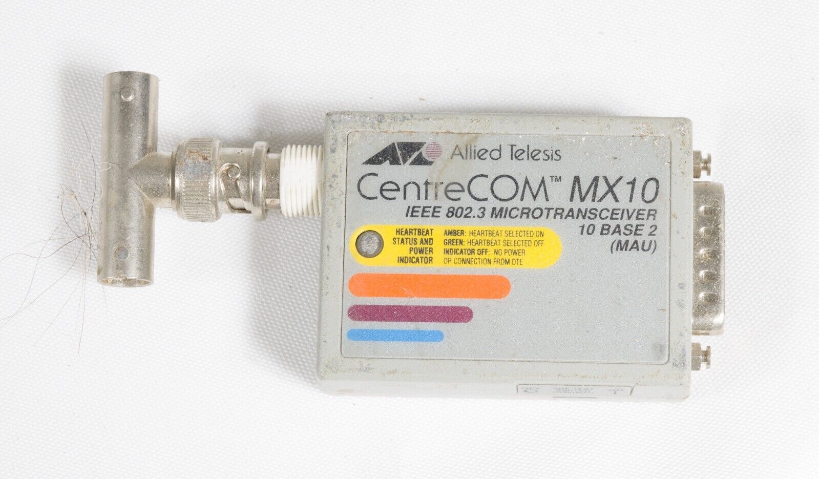 Vintage Allied Telesyn AT-MX10 AUI transciever 10Base2
