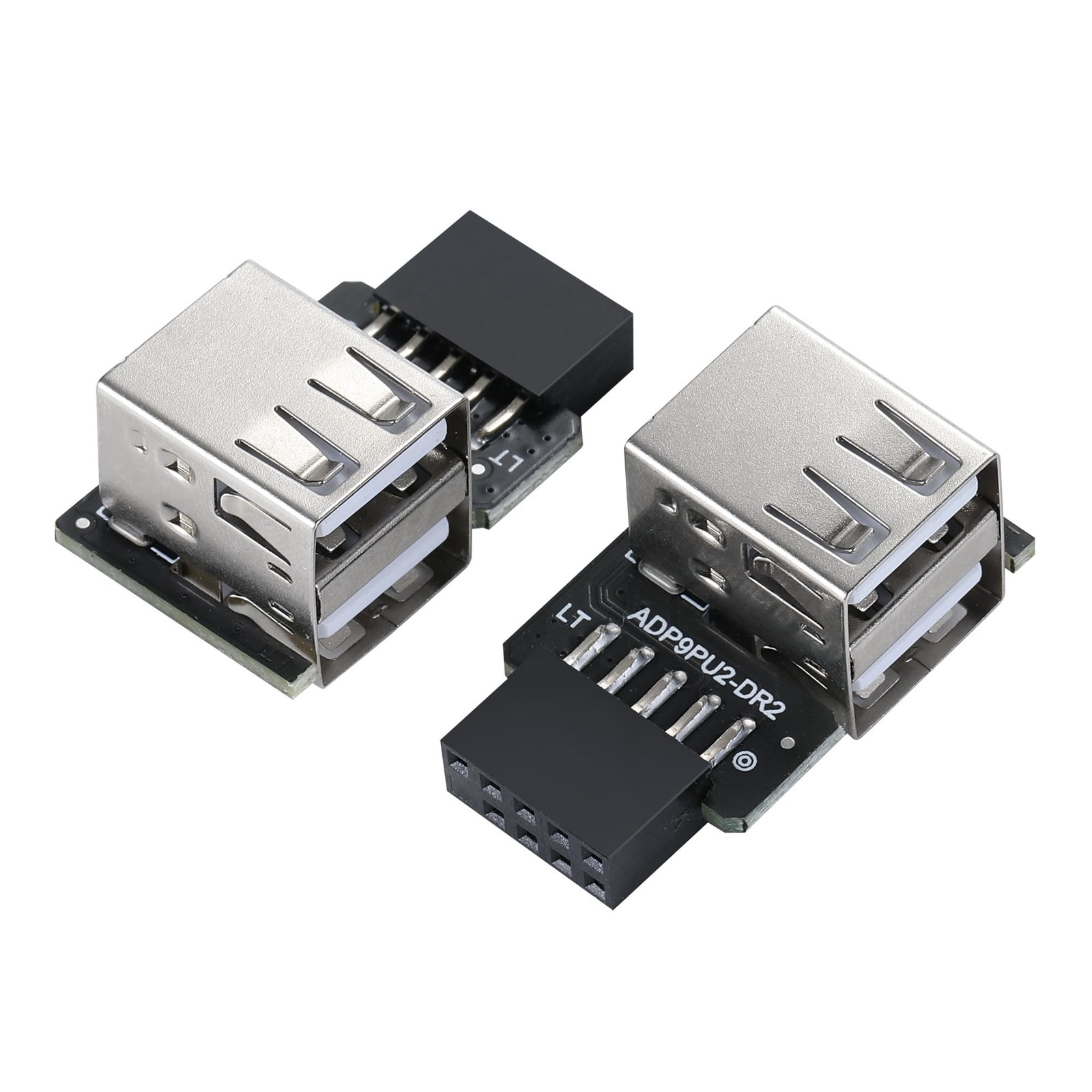 Dual 2-Port USB Motherboard Dual USB 2.0 9Pin Female Adapter Converter Dual L...