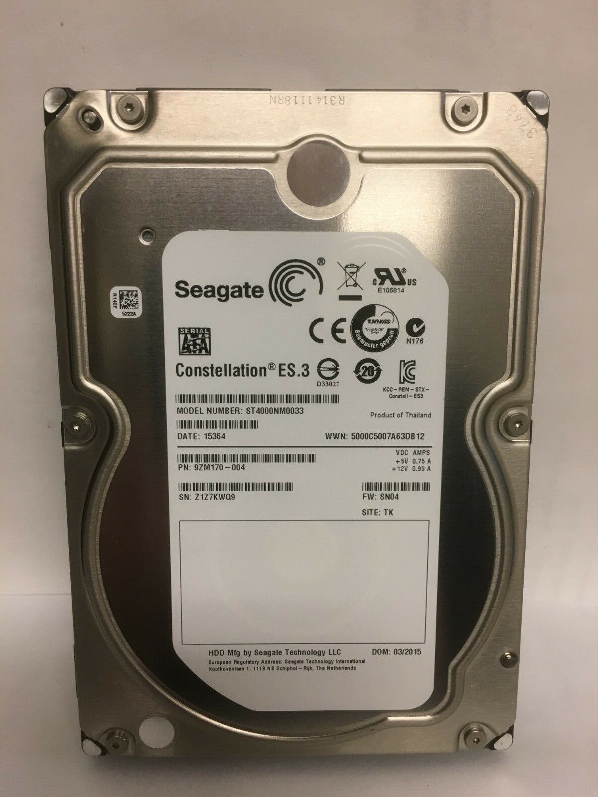 Seagate ES.3 ST4000NM0033 4TB 128MB 7200RPM 3.5
