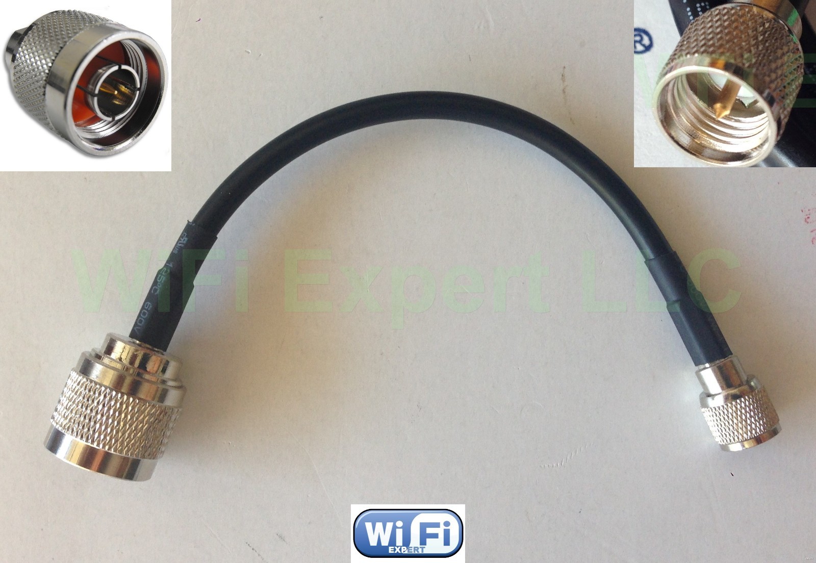 1 x 8 inch RG58 LOW LOSS COAX RF CABLE Mini UHF MALE TO N TYPE MALE Asmbld in US