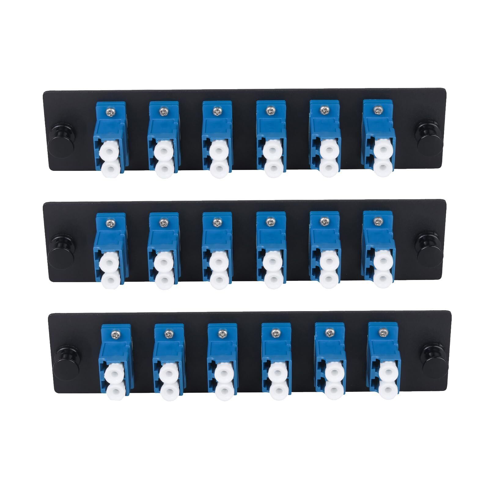 - 12 Fibers LC to LC Duplex Single Mode Fiber Patch Panel with 6 pcs LC/LC UP...