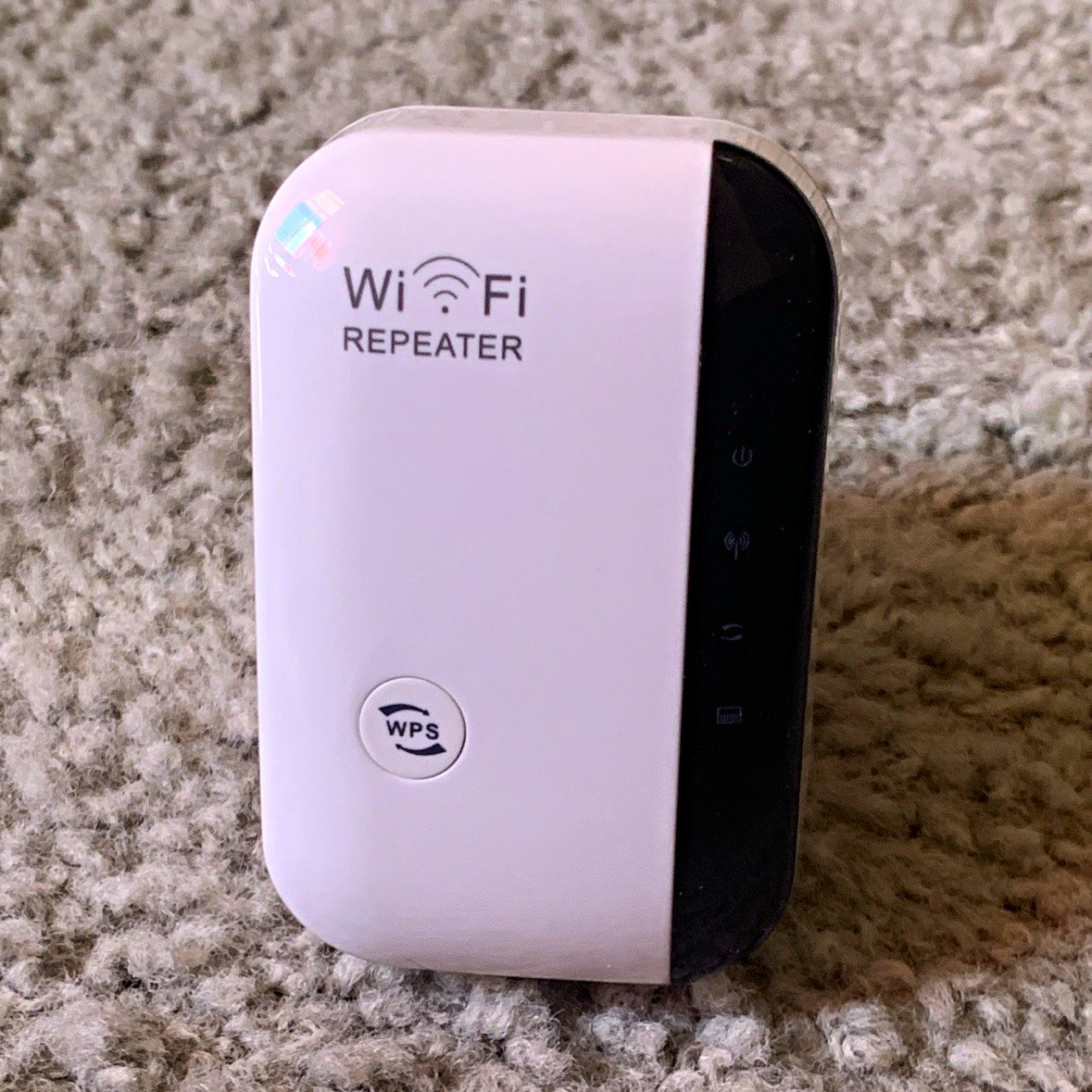Wireless-N Repeater WiFi Range Extender WPS, 1x LAN RJ-45 Port, White/Black