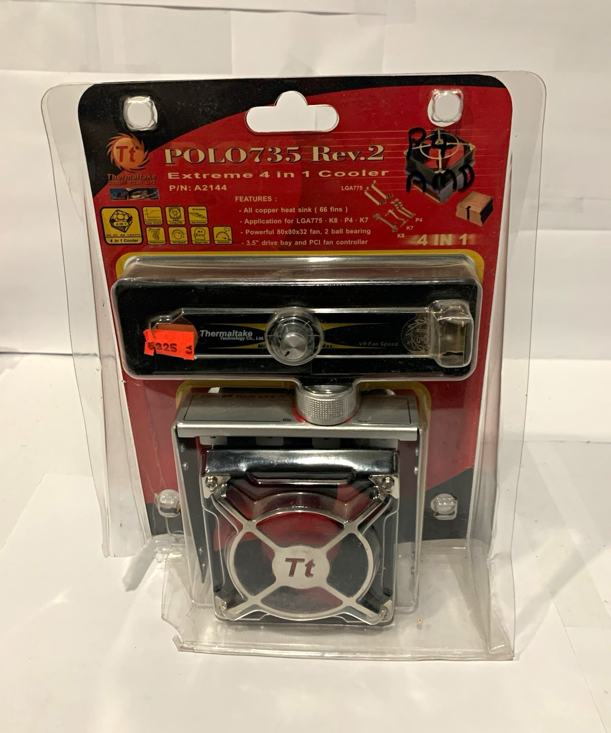 Thermaltake POLO735 Rev.2 A2144 CPU Heatsink Fan 80mm 4-Pin 5500RPM