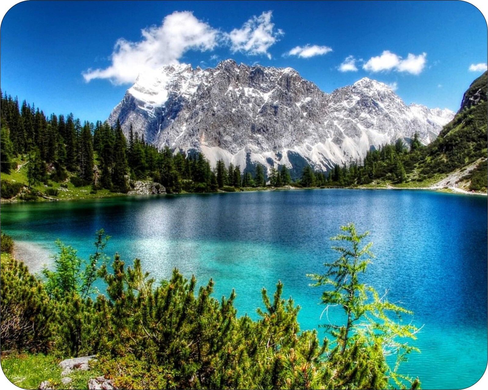 Rocky Mountain Water Reflection Photo Art Designs Novelty Mouse Pad