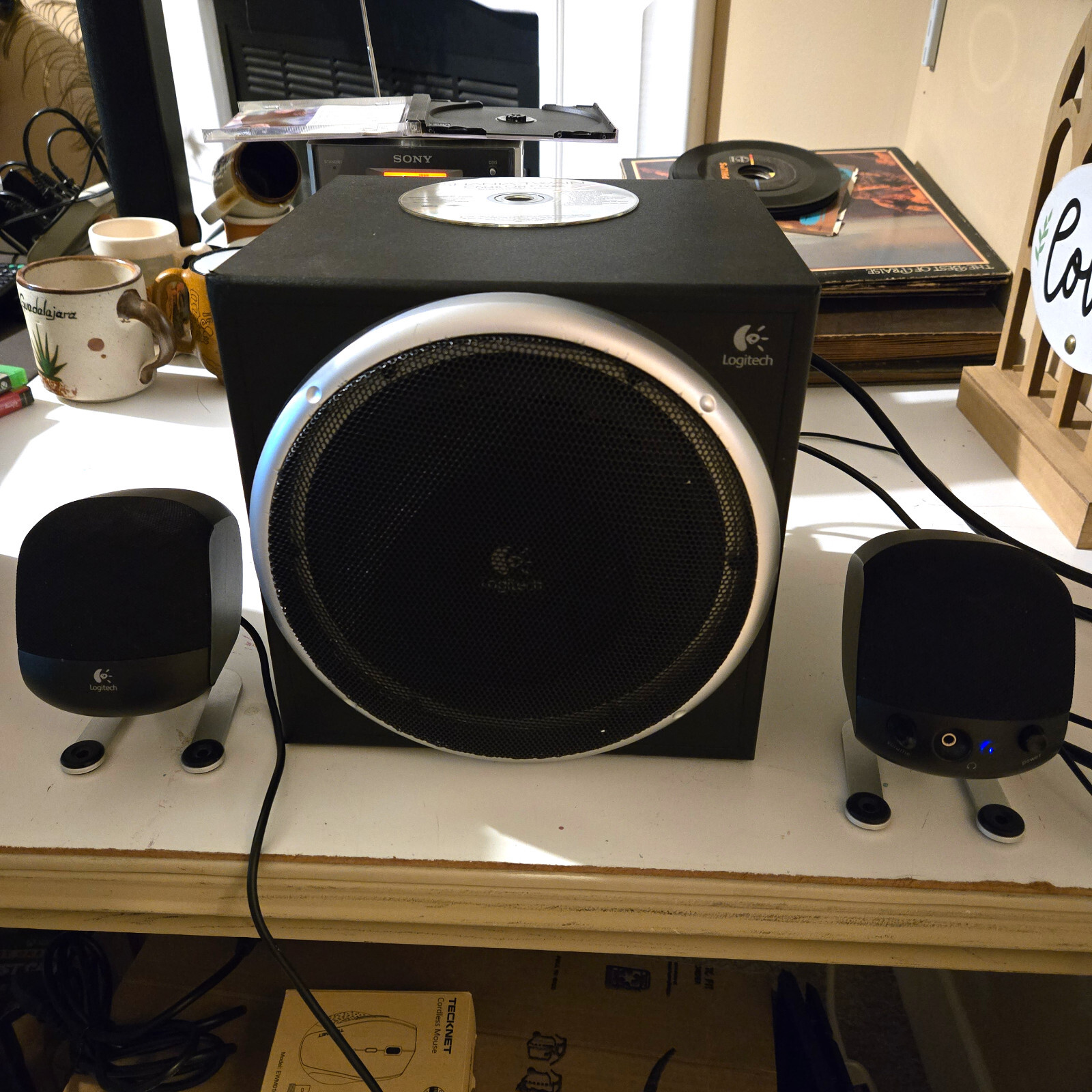 Logitech Z-340 Computer Subwoofer And Speaker System + Sony HCD-EP313