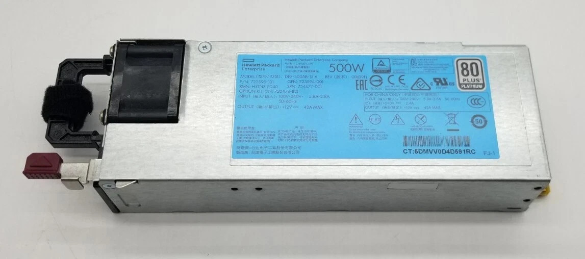 HP HSTNS-PD40 500W POWER SUPPLY 80 PLUS PLATINUM 723595-101