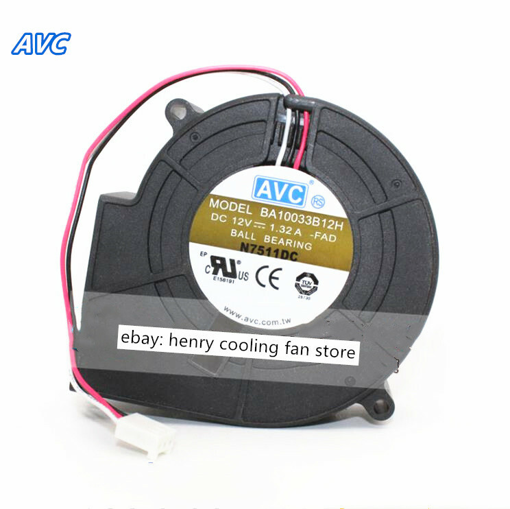 For AVC BA10033B12H blower fan DC 12V 1.32A 97*97*33MM 4-wires cooling fan