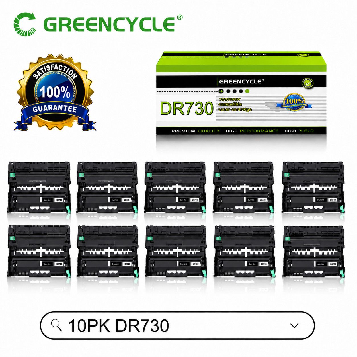 10PK DR730 DR-730 Drum Unit Compatible For Brother MFC-L2710DW MFC-L2750DW TN760