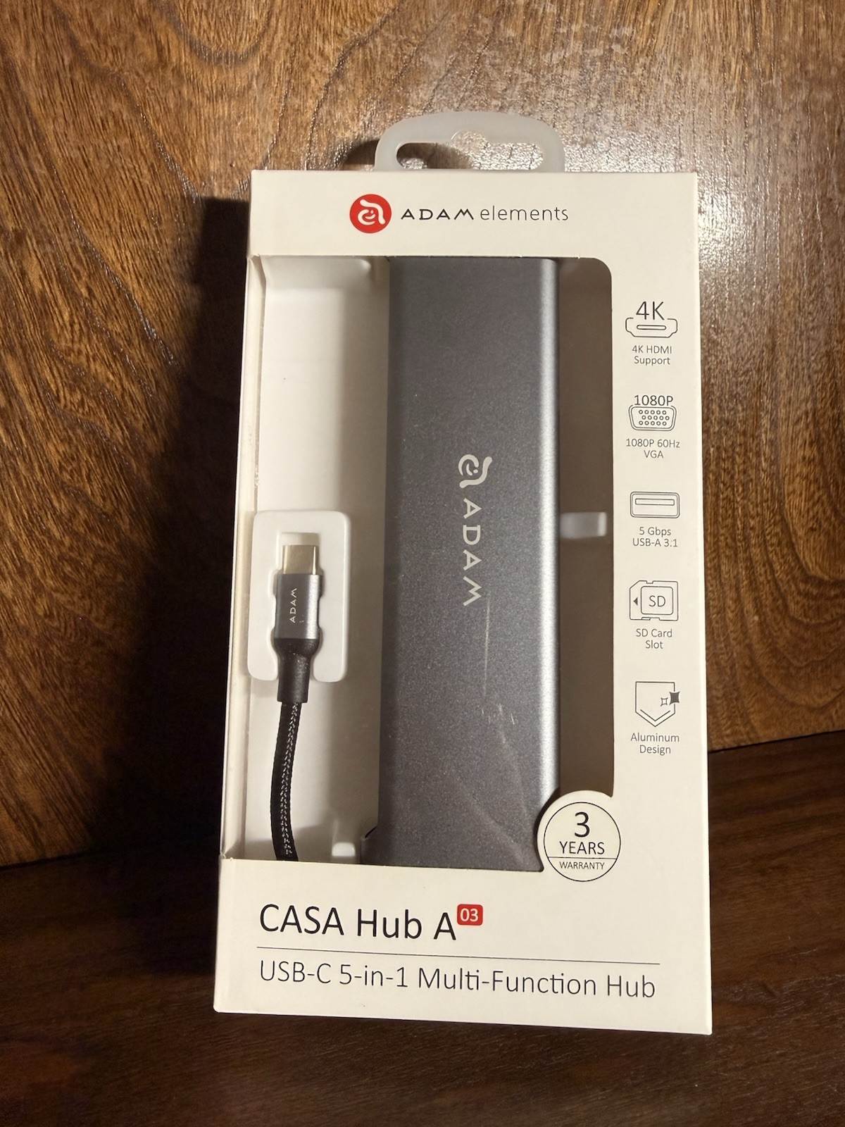 Adam Elements CASA Hub A03 USB-C 5-in-1 Multi-Function Hub Space Grey New Sealed
