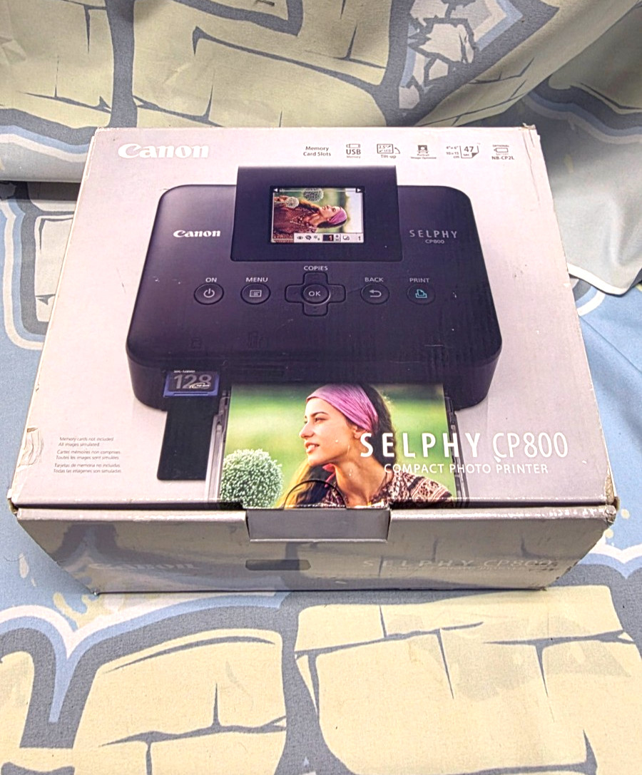 Canon Selphy CP800 Compact Photo Printer USB Black Photography Pictures Micro SD