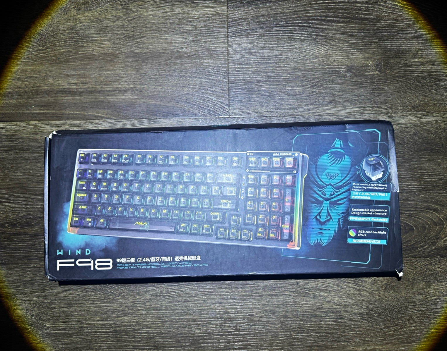 AULA WIND F98 Mechanical Keyboard Wireless/Wired RGB Illuminated Black