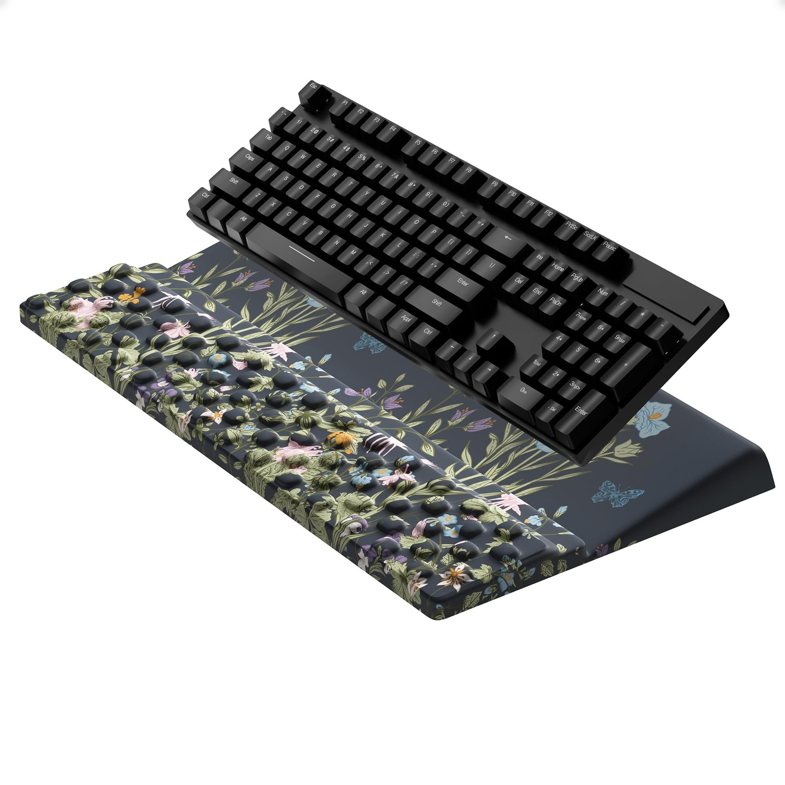 Ospelelf Keyboard Stand Pad with Wrist Rest, Comfy Ergonomic Riser Holder for