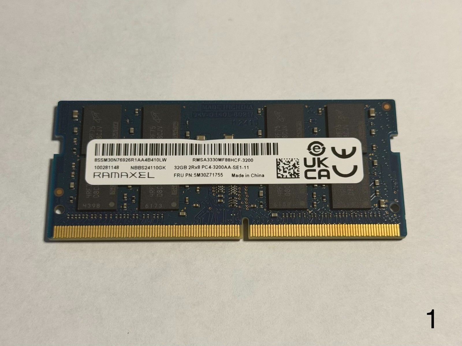 Used - Ramaxel 32GB 2RX8 PC4-3200AA DDR4 SODIMM MEMORY RAM
