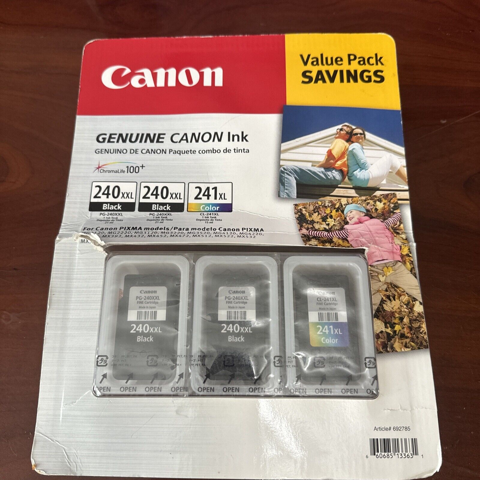 Genuine Canon 240XXL 240XXL 241XL BLACK COLOR Ink Cartridges 3 Value Pack (C4)