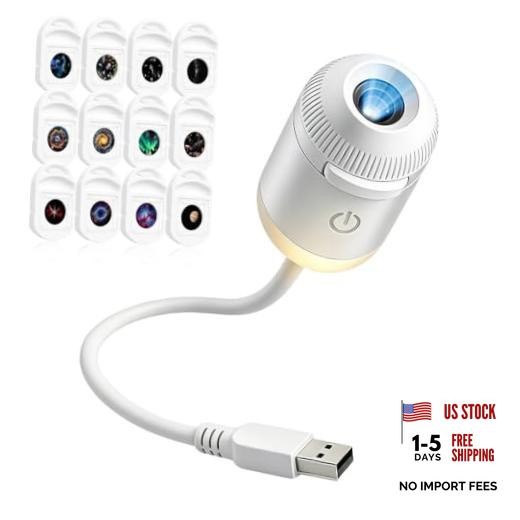 Galaxy Projector Night Light, 2 in 1 USB Star 12 Projection Films - color