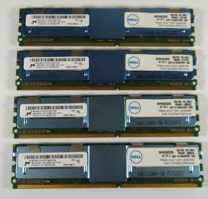 Micron 16GB 4X4GB DIMM DDR2 5300 Memory (MT36HTF51272FZ667H1D6)