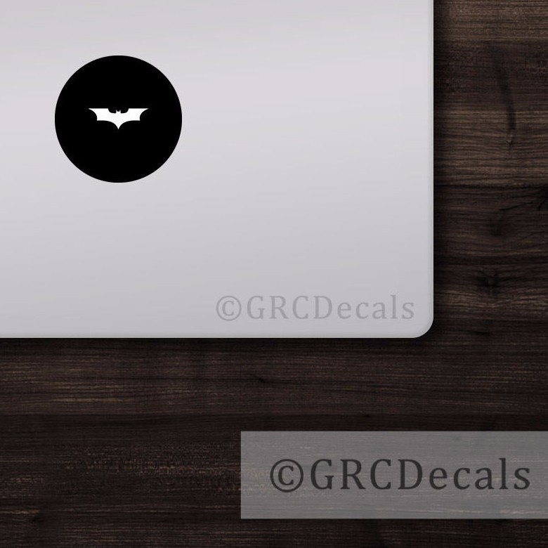 Batman -- Mac Apple Logo Laptop Vinyl Decal Sticker Macbook Dark Knight Hero