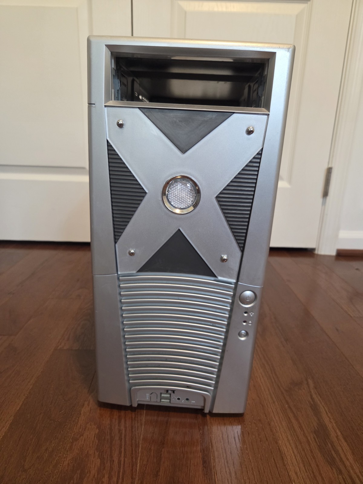 Vintage 2000s Retro Aluminum Gaming PC Case Bundle X Window, Fans & Drive Cover