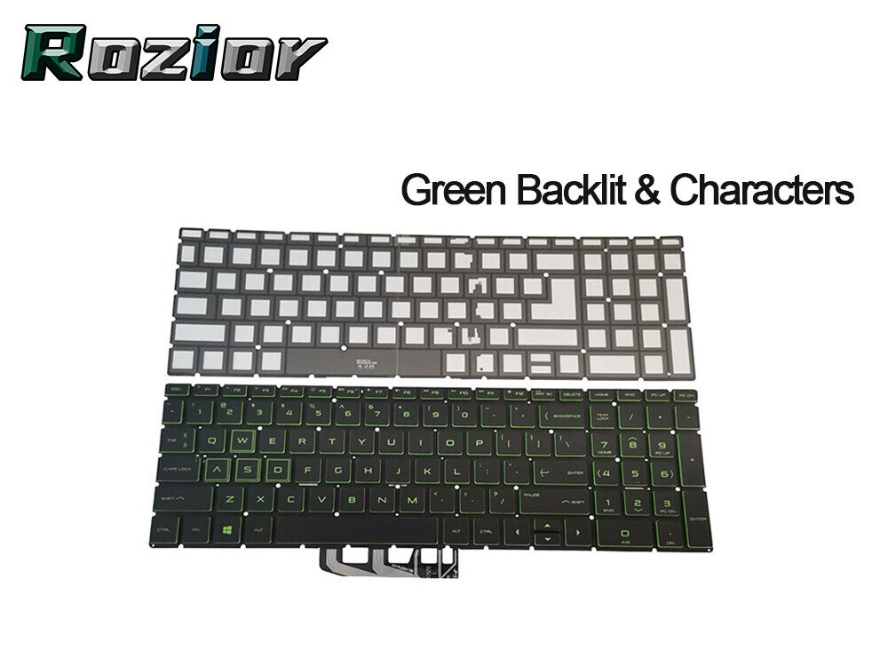 HP Pavilion Gaming 16-a0025nr 16-a0035nr 16-a0045nr Black Keyboard Backlit Green