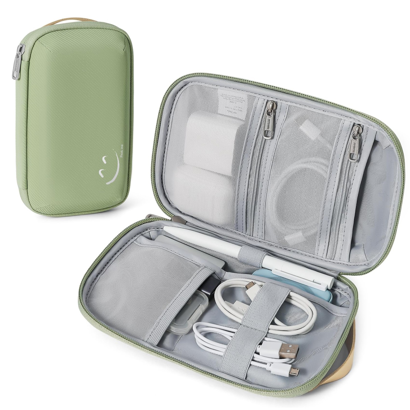 Travelkin Travel Tech Organizer Case Electronics Small, 2-Avocado Green