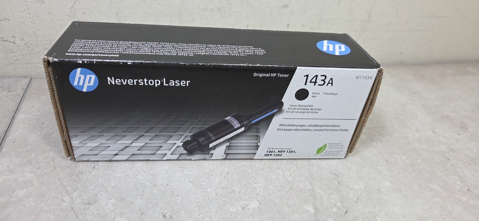 HP 143A Black Original Neverstop Toner Reload Kit, ~2500 pages, W1143A