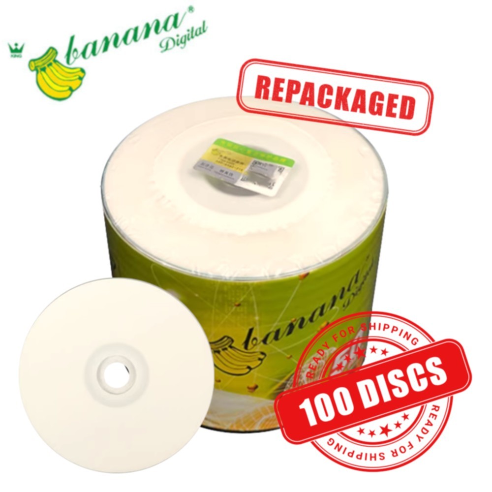 Banana Mini CD-R 32x 8cm 210MB Blank CD Recordable A+ Disc Printable - 100 Discs
