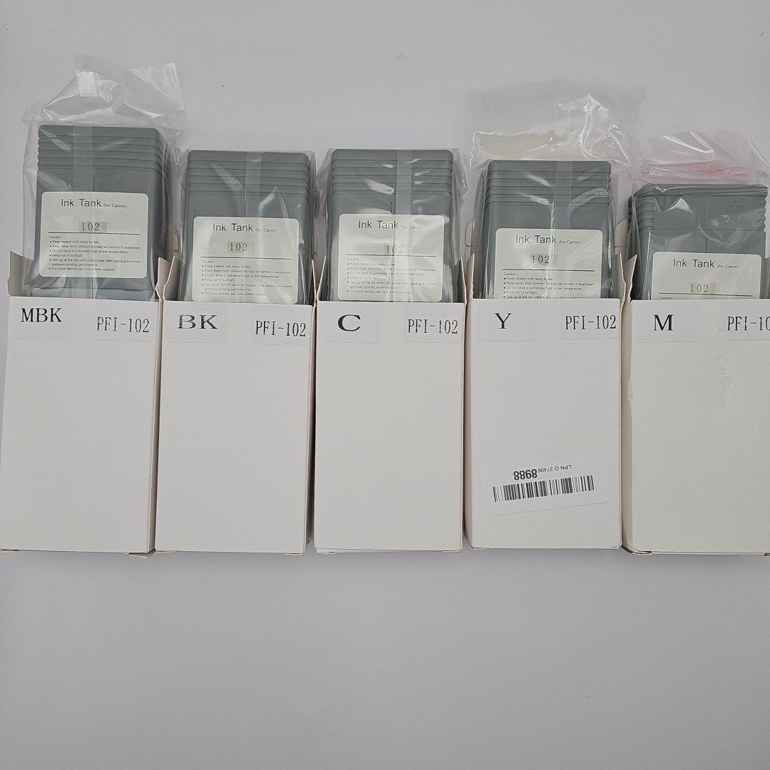 PFI-102 5-Set Compatible Ink for Canon PFI-102, PFI-102MBK/BK/C/M/Y PFI-102
