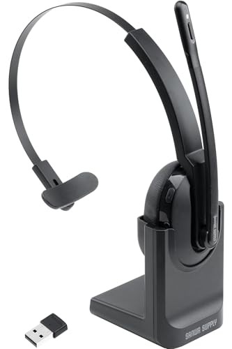 Sanwa Direct Wireless Headset 2.4GHz with Charging Stand Professional Grade