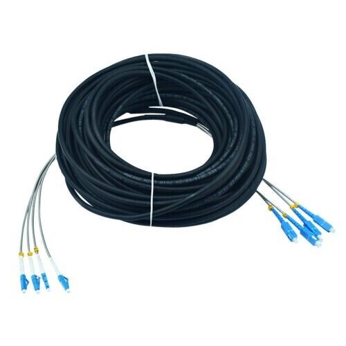 100M Field Outdoor Cable LC-SC UPC 4 Strand 9/125 SingleMode Fiber Patch Cord