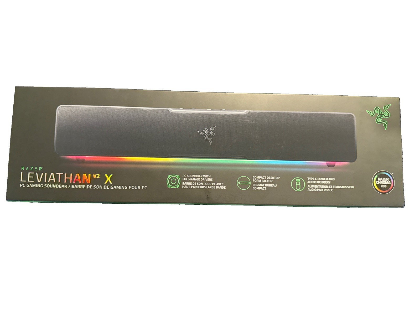 Razer Leviathan V2 X Bluetooth Gaming Speaker with RGB Lighting (1-Piece) - Blac