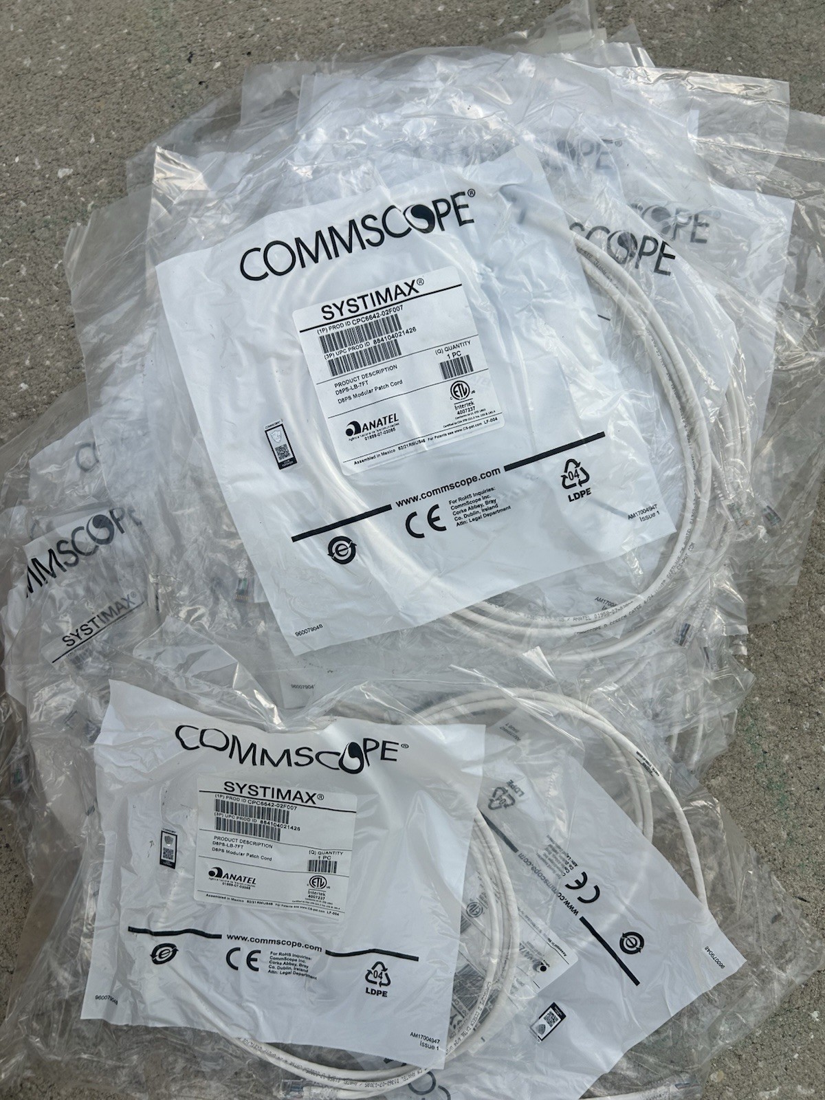 CommScope SYSTIMAX CPC6642-02F007 D8PS-LB-7FT Modular Patch Cords – Lot of 11