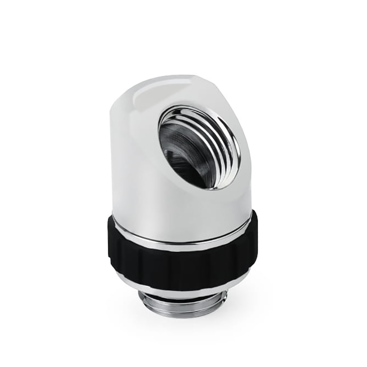 Alphacool Apex Grip 45 Degree OT/IT G1/4" Rotatable Adapter Fitting, Chrome