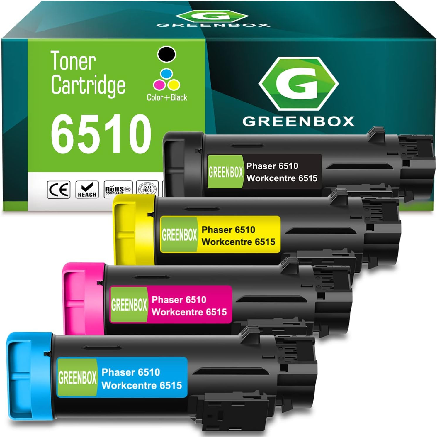 6510 6515 Toner Cartridges for Phaser 6510 Workcentre 6515, 4 Pack