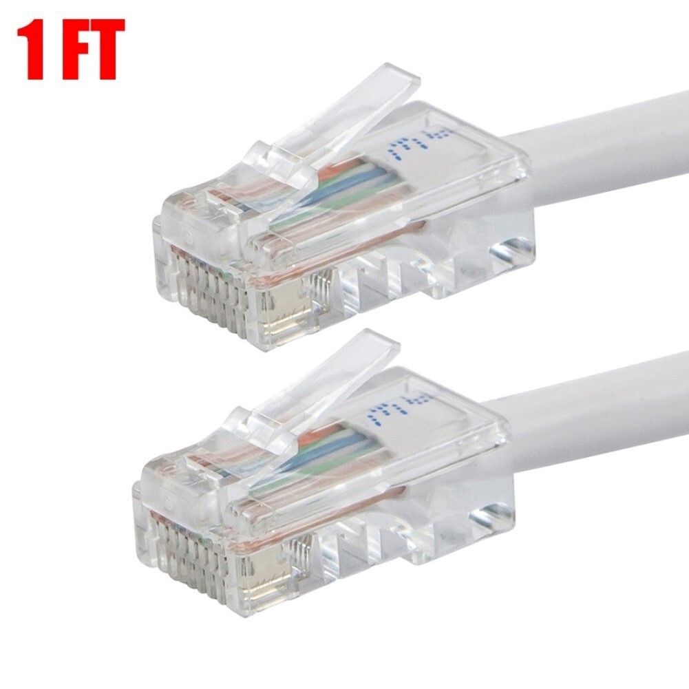 1FT CAT5E Ethernet LAN Network Patch Cable Internet Router Cord RJ45 UTP White
